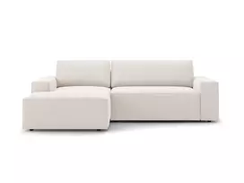 Kampinė Sofa lova - kairė su patalynės dėže, Jodie, 3 sėdimos vietos, 246x151x86, šviesiai smėlio spalvos