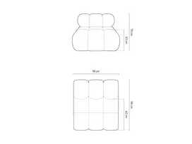 Velvet Modul sofa be porankių, Bellis, 1 sėdynė, 94x94x70, juoda