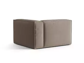 Dešinės pusės modulinė sofa, Nuria, 1 sėdynė, 125x110x72, šiltai pilka