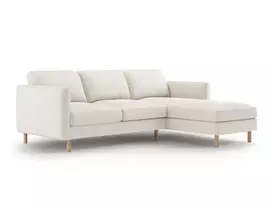 Velvet kampinė sofa - dešinė, Eden, 3 vietų, 250x150x90, smėlio spalvos