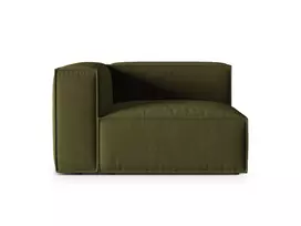 Kairinė modulinė sofa, Nuria, 1 sėdynė, 125x110x72, samanų žalumo melanžas