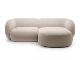 Velvet modulinė kampinė sofa - dešinė, Kate, 2 sėdimos vietos, 255x176x76, smėlio spalvos