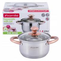 Puodas su dangčiu Kamille Induction Gas 1.5 l