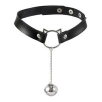 Latetobed Choker with Cat Ear Hoop and Bell antkaklis