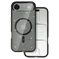 Glitter Magsafe Dėklas skirtas Apple iPhone 17 Air juodos spalvos clear