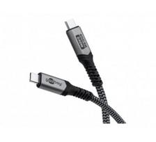 Goobay | USB-C Cable with Textile Sheath, USB4, 240 W, 40Gbit/s, Power Delivery, 1 m