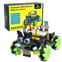 Keyestudio Mecanum 4WD Robotas Automobilis Arduino Robotas Automobilio Rinkinys Išmanus „Pasidaryk pats“ Projektas Suaugusiems STEM Programavimo Rinkinys Lengvas Surinkimas