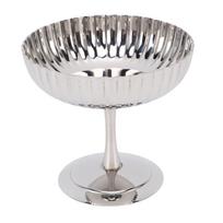 Nerūdijančio plieno ledų puodeliai Aukštos kojelės desertinės taurės Aukštos kojelės puodeliai pudingui, užkandžiams, šaldytam jogurtui Vertical pattern cup