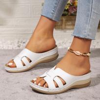 Madingi Nauji Moteriški Mados Batai Moteriškos Ortopedinės Basutės Atviru Pirštu Retro Pleištas Kasdienės Plokščiapadės Šlepetės Neslystančiu Storu Padu Zapatos Mujer 36 balta