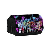 Monster High pieštukinė, didelės talpos, su dvigubu užtrauktuku, animacinis kanceliarijos dėklas