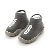 Meckior Baby First Socks Shoes Toddler Walker Infant Boys Girls Rubber Soft Sole Floor Barefoot Baby Casual Shoes Knit Booties 0-6 months pilka