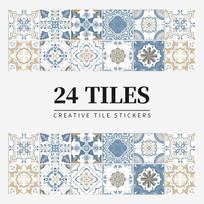 24 Vnt. Europos stiliaus plytelių sienos lipdukas Virtuvei, vonios kambariui, vandeniui ir nešvarumams atsparus plytelių lipdukas, lipnus 10*10*24PCS