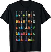 Meilė Gitarai Skirtingos Gitaros Muzikos Mėgėjas Juokinga Dovana Marškinėliai 2XL