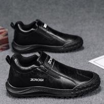 Madingi 2025 m. vyriški Chelsea tipo slip-on sportbačiai su užtrauktuku, kvėpuojantys batai, balti riedlenčių bateliai, neslystantys, ilgaamžiai, kasdieniai, sportiniai avalynė vyrams 39 juoda