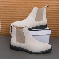 Madingi vasariniai vyriški verslo Chelsea batai Juodi Balti Vyriški Batai Plokščiapadžiai Atsitiktiniai Patogūs Madingi Suede Ankle Boots Vyriški Dydžiai 38-46 38 balta