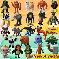 Figures of Bombardiro Crocodilo, Tung Tung Tung Sahur, Tralaleo Tralala and others. Italian Brainrot 24 pcs 3.5-5 cm 3.5-5 įvairiaspalvis