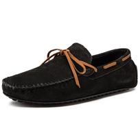Fashion British Style Men Handmade Casual Leather Loafer Outdoor Antiskid Driving Walking Shoe Flats High Quality Comfy Business Loafers 38 juoda