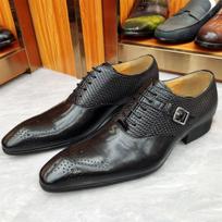 Madingi prabangūs vyriški verslo odiniai Oxford tipo batai Madingi vestuviniai batai Suvarstomi Smailus priekis Juodi kavinės spalvos Brogue tipo batai Formalūs batai 39 juoda