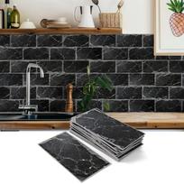 Akmens rašto PE putų sutirštintas plytelių lipdukas, lipnus sienų lipdukas vandeniui ir aliejui atsparus virtuvės vonios kambario renovacijos tapetas 16 pieces