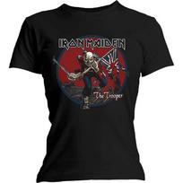 Iron Maiden moteriški Trooper Red Sky marškinėliai, juodi, 16 XL
