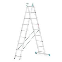 Kopėčios aliuminės, universalios, dvipusės, ištraukiamos, 2 dalių EUROSTYL | 2x9 pakopų 258-427cm