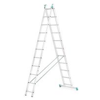 Kopėčios aliuminės, universalios, dvipusės, ištraukiamos, 2 dalių EUROSTYL | 2x11 pakopų 315-513cm
