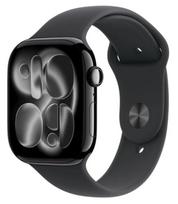APPLE Apple Watch Series 11 GPS+Cellular 46mm Jet Black Aluminum Case with Black Sport Band - S/M