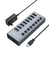 Graugear 7 prievadų USB-A 3.0 HUB + 1x įkrovimo prievadas