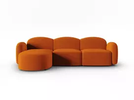 Velvet kampinė sofa - kairė, Blair, 4 sėdimos vietos, 274x167x76, terakota