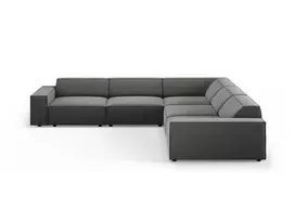 Velvet modulinė u formos kampinė sofa, Jodie, 6 sėdimos vietos, 287x287x70, šviesiai pilka