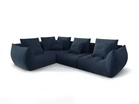 Modulinė kampinė sofa - kairė, Bloom, 3 sėdimos vietos, 316x216x95, tamsiai mėlyna