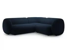 Velvet modulinė kampinė sofa - dešinė, Kate, 4 sėdimos vietos, 252x220x76, karališkoji mėlyna
