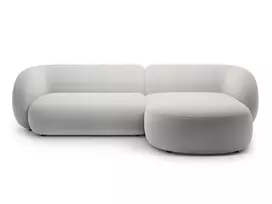 Velvet modulinė kampinė sofa - dešinė, Kate, 3 vietų, 285x176x76, šviesiai pilka