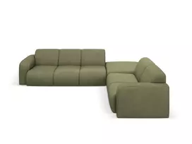 Kampinė Sofa - dešinė, Molino, 6 sėdimos vietos, 315x250x72, šviesiai žalia