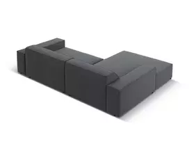 Modulinė kampinė sofa - kairė, Jodie, 3 sėdimos vietos, 224x166x70, tamsiai pilka