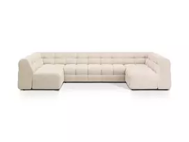 Velvet U formos sofa, Kendal, 7 vietų, 372x203x79, smėlio spalvos