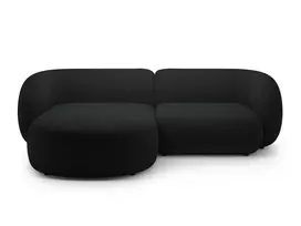 Modulinė kampinė sofa - kairė, Kate, 2 sėdimos vietos, 255x176x76, juoda
