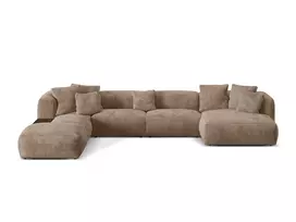 Modulinė U formos kampinė sofa - kairė, Martina, 5 sėdimos vietos, 406x280x75, Acorn