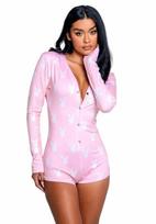 Playboy Playboy Slumber Bunny Fleece Onesie Pink - Cozy Loungewear Homewear M/L