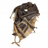 Arafatas Shemagh Keffiyeh Mil-Tec 110x110 cm, Khaki Juoda