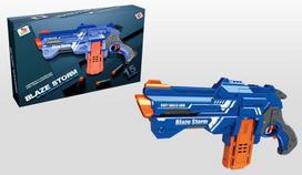 Žaislinis pusiau automatinis pistoletas su minkštomis kulkomis Blaze Storm, mėlynas, 9d.