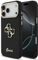 Guess Fixed Glitter Big 4G Metal Frame – dėklas skirtas Apple iPhone 17 Pro Max juodas