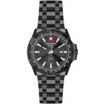 Swiss Alpine Military Star Fighter Original Stainless Steel Black Dial Quartz 7044.1277 100M Men's Watch juoda