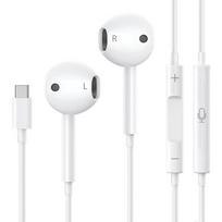 Laidinės ausinės - PHONILLICO - iPhone 17 - Įdedamos į ausis - Mikrofonas - USB-C balta