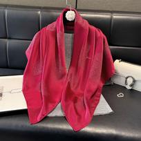 Summer Solid Color Tencel Cotton Ginkgo Biloba Scarf Women'S Beach Sunscreen Yarn Shawl Versatile Silk Scarf Women 90*90 raudona
