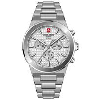 Swiss Alpine Military Pioneer Chronograph Stainless Steel Silver Dial Quartz 7048.9132 100M Men's Watch sidabras