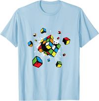 Sprogstanti rubiko kubo rubiks rubiks kubo dovana vaikams Marškinėliai Sportiniai Glaudūs Marškinėliai Klasikiniai Viršutiniai Drabužiai & Marškinėliai Medvilniniai Vyriški Laisvalaikio S