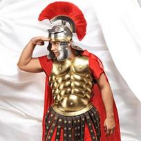 Romėnų gladiatoriaus šarvų kostiumas, raumenų krūtinės plokštė ir raudonas apsiaustas, spartiečio kario cosplay apranga vyrams, Helovino LARP įranga