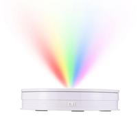 25cm  10 colių motorizuotas besisukantis vitrinos stovas su RGB apšvietimu 360 laipsnių Besisukanti elektrinė fotografijos plokštelė balta