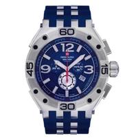 Swiss Alpine Military Aviator Supersize Chronograph Rubber Strap Blue Dial Quartz 7033.9835 100M Men's Watch mėlyna